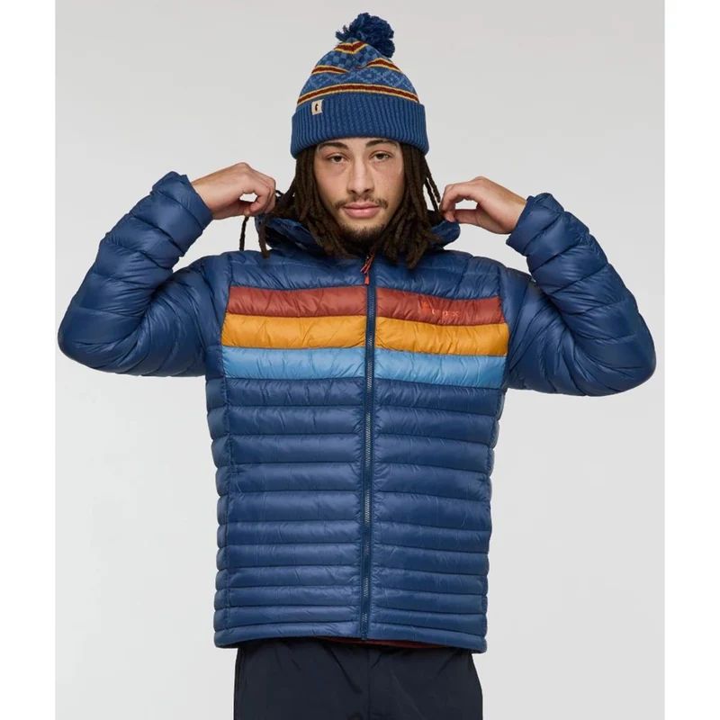 Cotopaxi Fuego Down Hooded down jacket Deep sea stripes Herren
