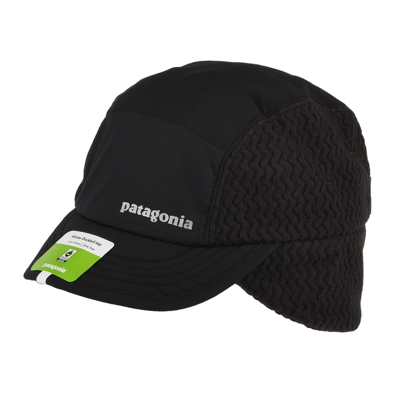 Patagonia Winter Duckbill Baseball Cap mit Ohrenklappen - Schwarz