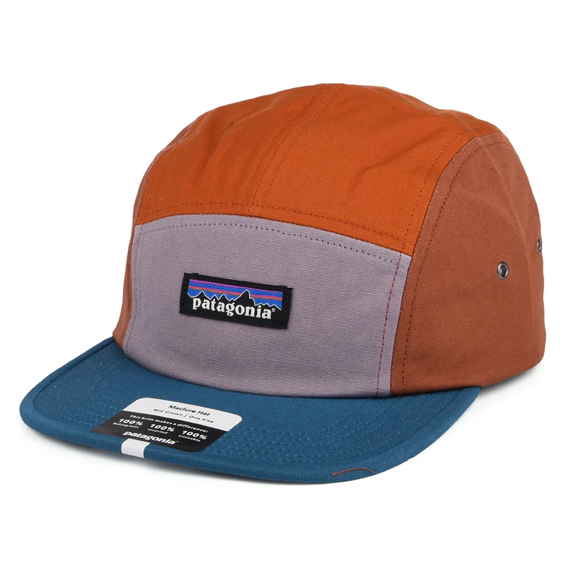 Patagonia P-6 Label Maclure 5 Paneelen Cap aus organischer Baumwolle - Lila-Orange-Blau