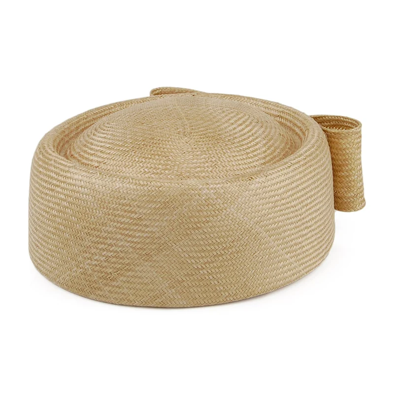 Whiteley Jackie O Pillbox Hut aus Stroh - Dunkles Beige