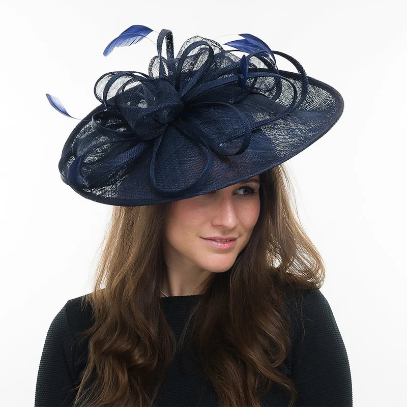 Jane Anne Designs Molly Scheiben Fascinator - Marineblau