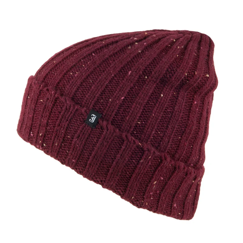 Jaxon & James Gesprenkelte Beanie Mütze Burgunderrot Großhandel