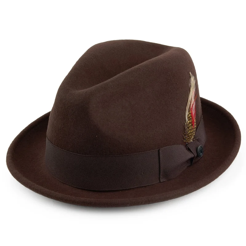 Jaxon & James Knautschbarer Blues Trilby Hut - Braun