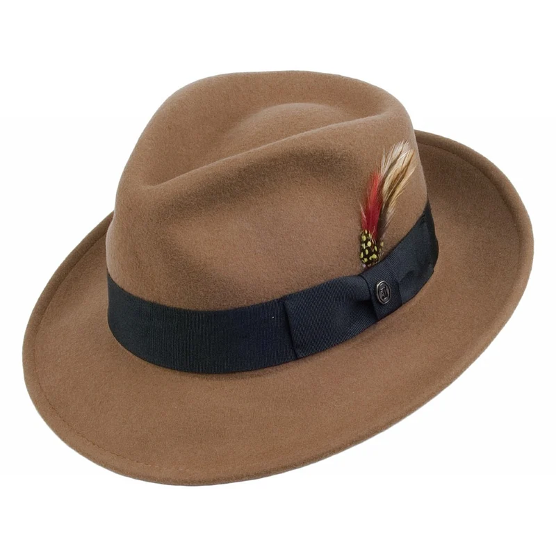 Jaxon & James Crushable Fedora C-Crown Wollfilzhut Pekan Großhandel