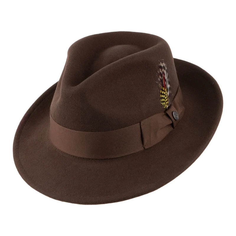 Jaxon & James Crushable Fedora Wollfilzhut- Braun Großhandel