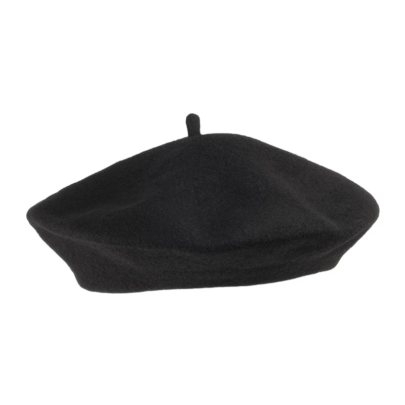 Fashion Baskenmütze aus Wolle Schwarz Großhandel - 200er Pack