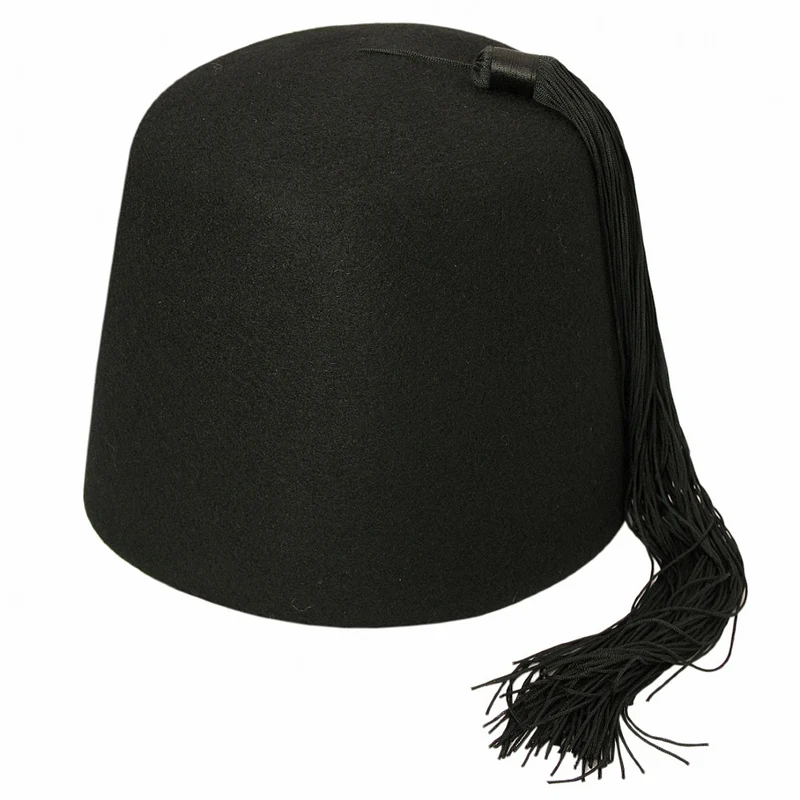 Village Hats Schwarzer Fes mit Schwarzer Quaste Großhandel