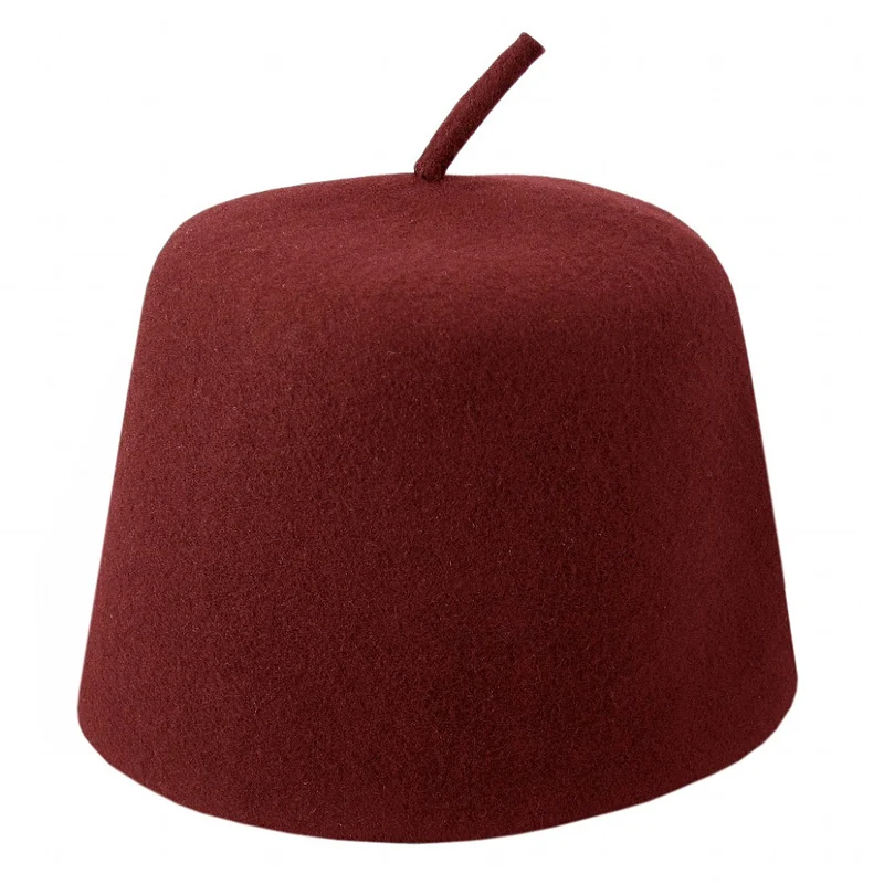Village Hats Kastanienbrauner Fez mit Zipfel