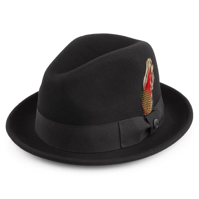 Jaxon & James Crushable Blues Trilby Wollfilz Schwarz Großhandel