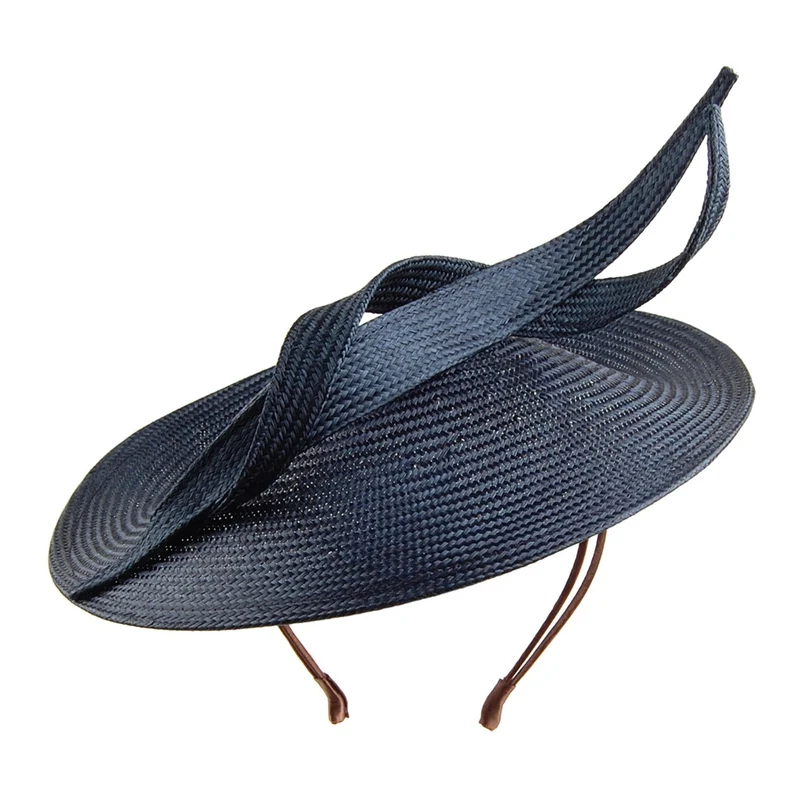 Whiteley Marian Disc Fascinator aus Stroh - Marineblau