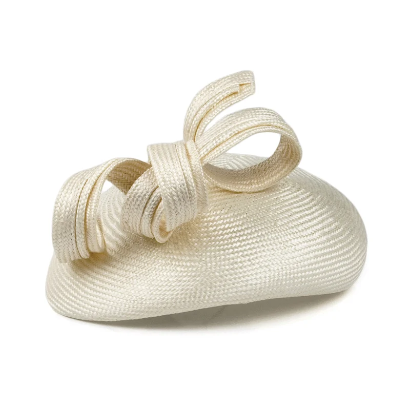 Whiteley Duchess Of Cambridge Pillbox Hut aus Stroh - Elfenbein