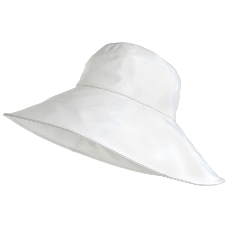 sur la tête Monaco Packbarer Sonnenhut aus Leinen-Baumwolle - Weiß