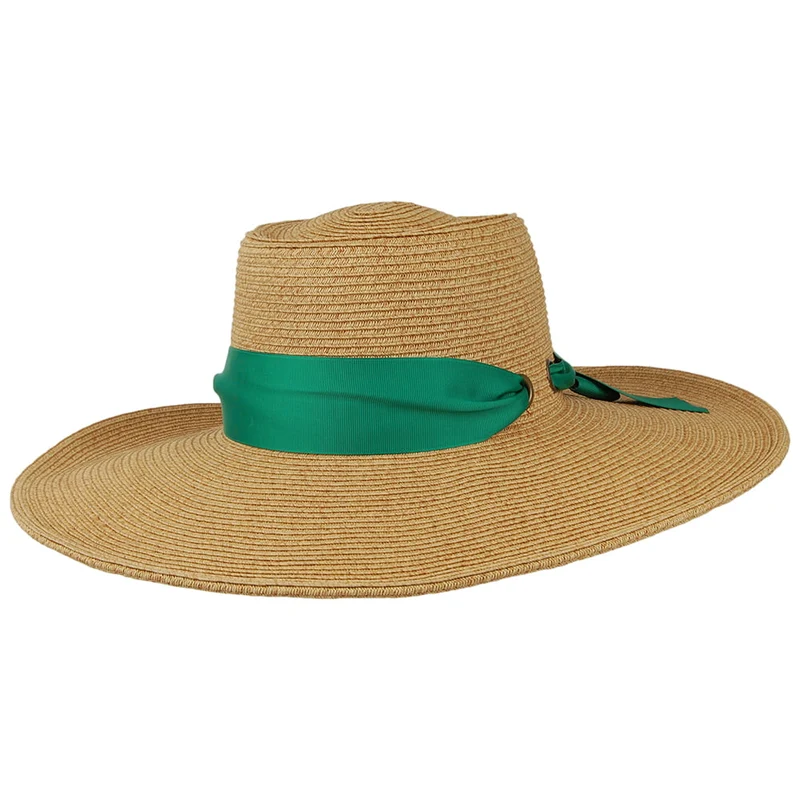 Cappelli Dorothy Sonnenhut aus geflochtenem Papier - Natur-Grün