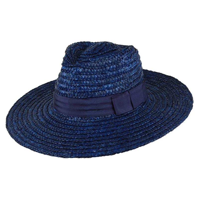 Brixton Joanna Sonnenhut aus Stroh - Marineblau