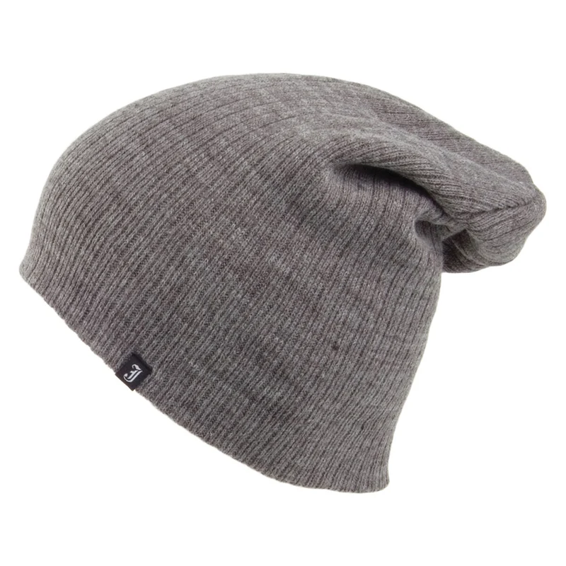 Jaxon & James Oversized Beanie in Rippstrick Grau Großhandel