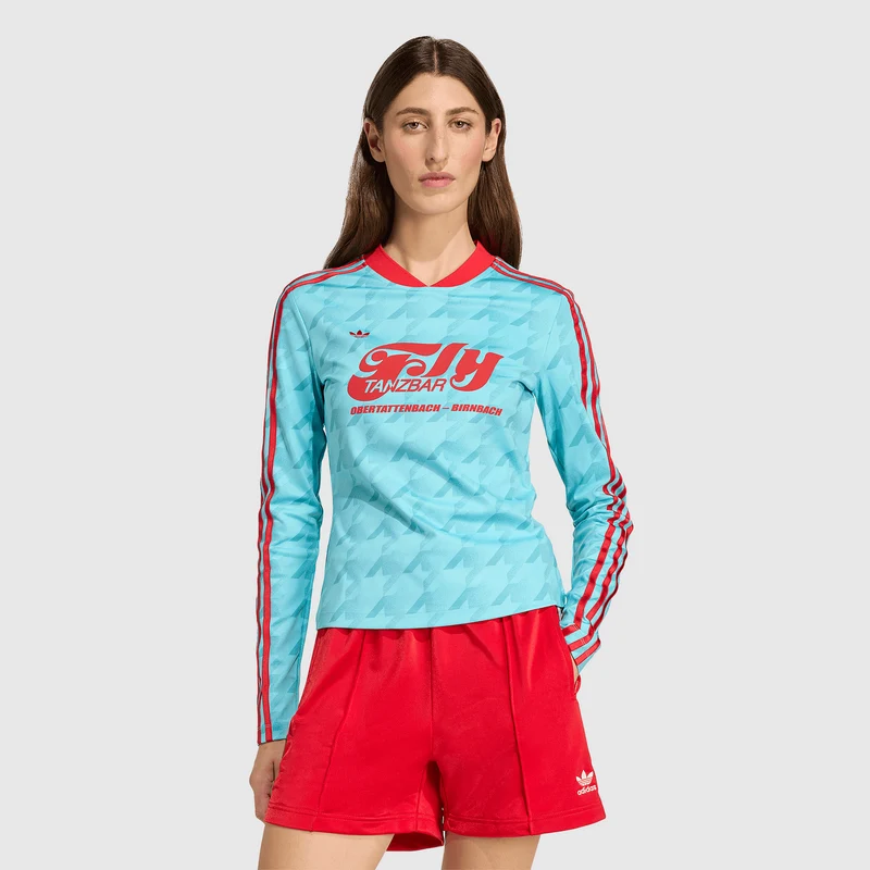 adidas Originals Damen Langarm Graphic Football Print Trikot