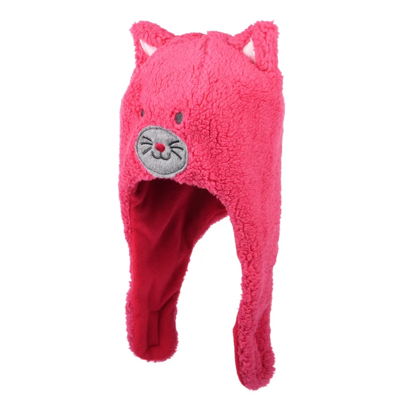 Scala Tier mit Ohrenklappen Beanie Mütze - Rosa