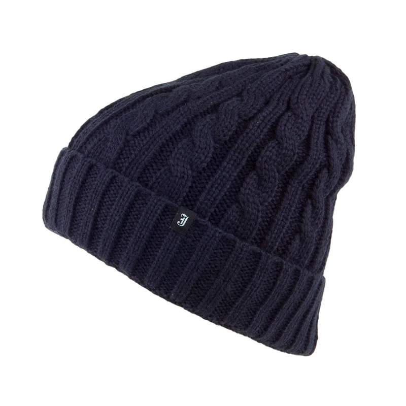 Jaxon & James Zopfstrickmuster Beanie für Kinder - Marineblau