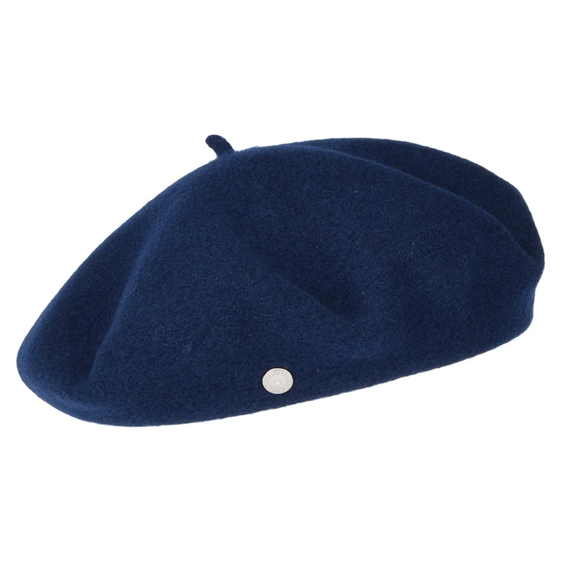 Laulhère Kinder Petit Basque Baskenmütze aus Merinowolle - Marineblau