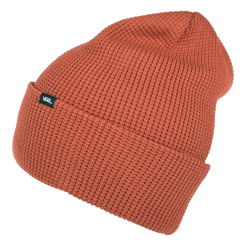 Vans Beanie Mütze im Waffelstrickmuster - Rostrot