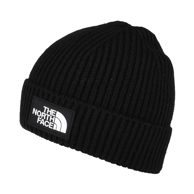 The North Face TNF Logo Box Cuffed Fisherman Beanie Mütze - Schwarz
