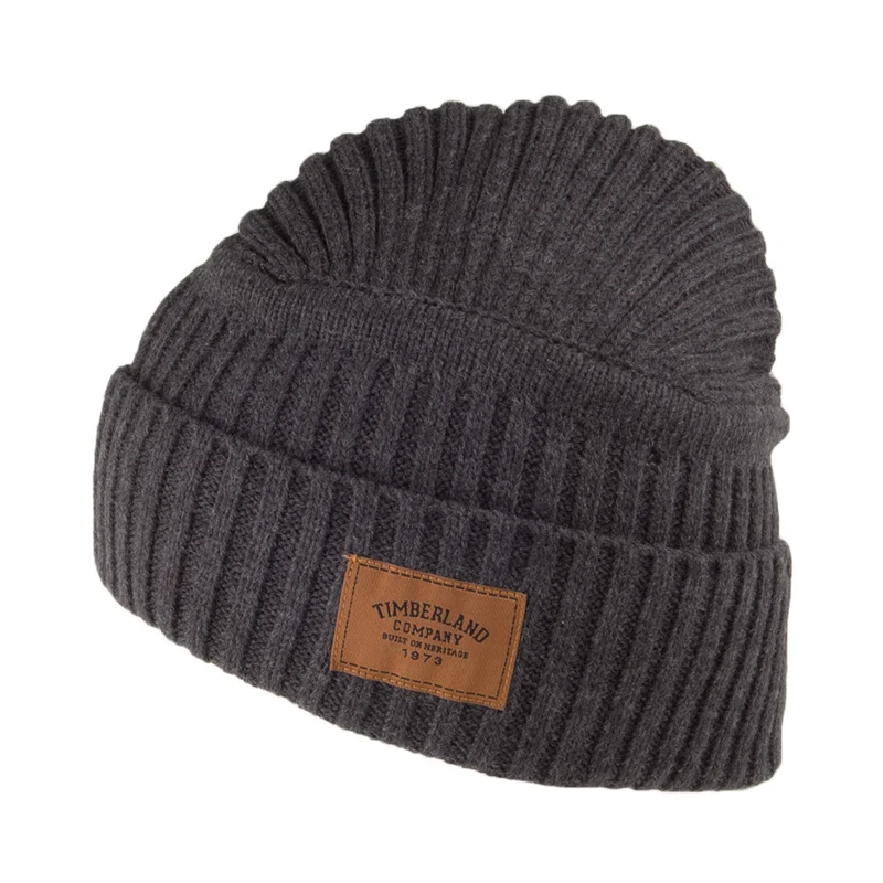 Timberland Hats- Gulf Beach Gerippte Beanie Mütze - Anthrazit