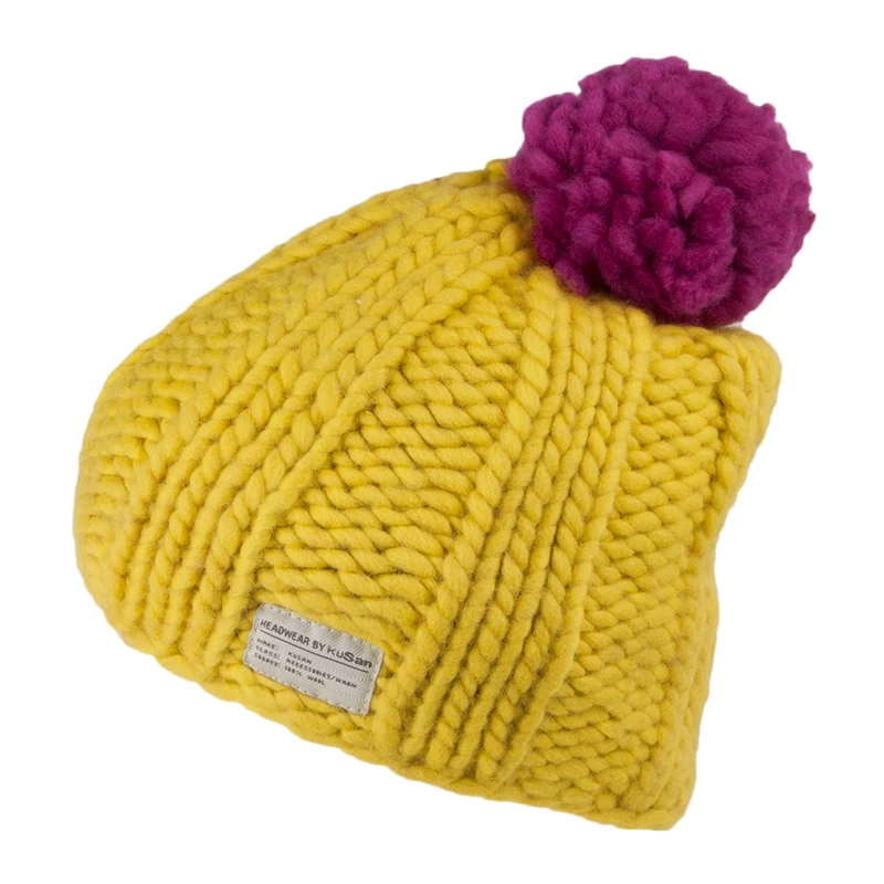 Kusan Multi Pom Bommelmütze - Gelb