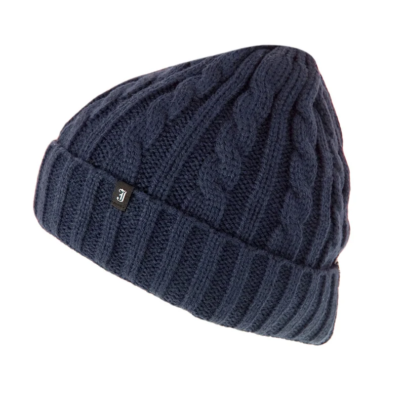Jaxon & James Zopfstrickmuster Beanie - Marineblau