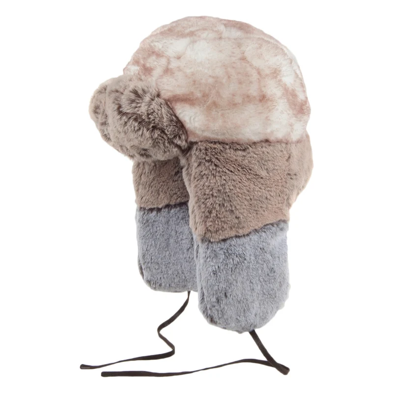 Kangol Mehrfarbige Fliegermütze aus Kunstfell - Mehrfarbig