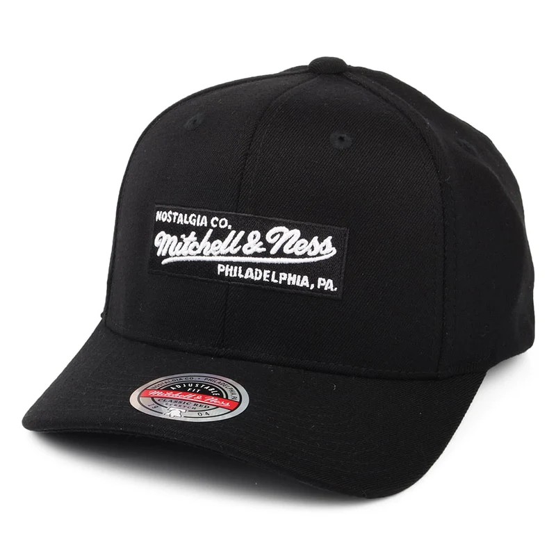 Mitchell & Ness Box Logo Redline Snapback Cap - Schwarz