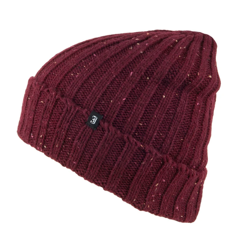 Jaxon & James Gesprenkelte Beanie Mütze - Burgunderrot
