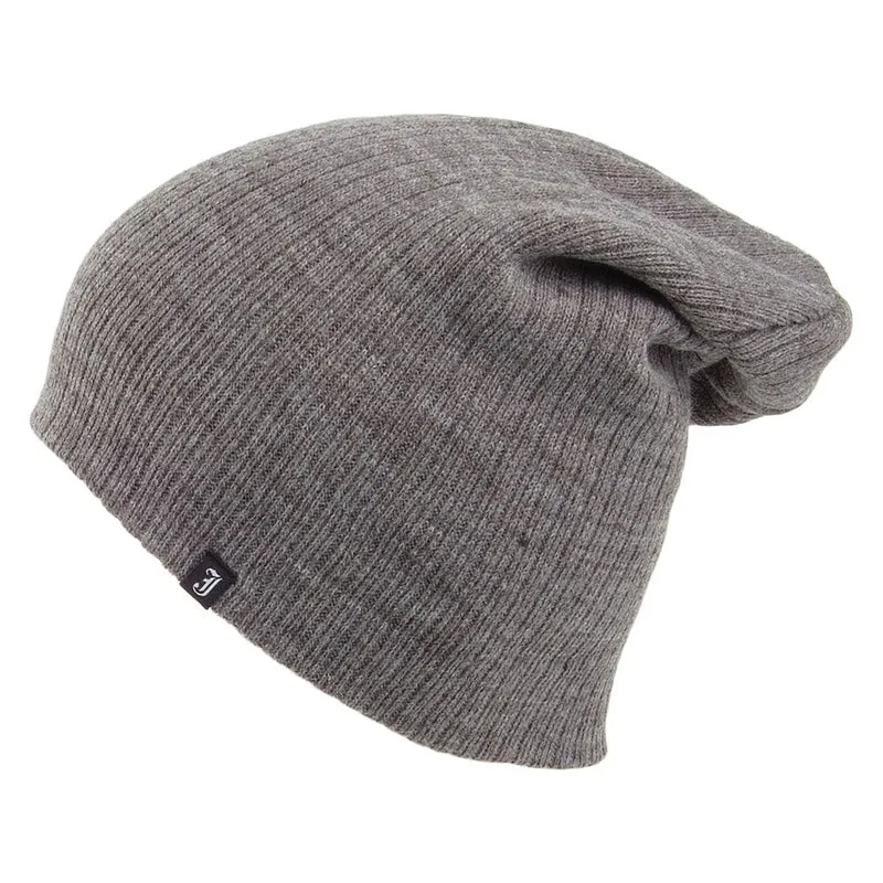 Jaxon & James Oversized Beanie in Rippstrick - Grau