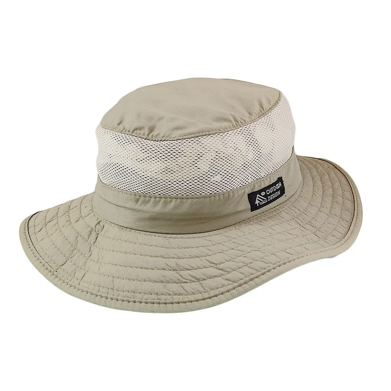 Dorfman Pacific Verpackbarer Atmungsaktiver Fischerhut - Khaki