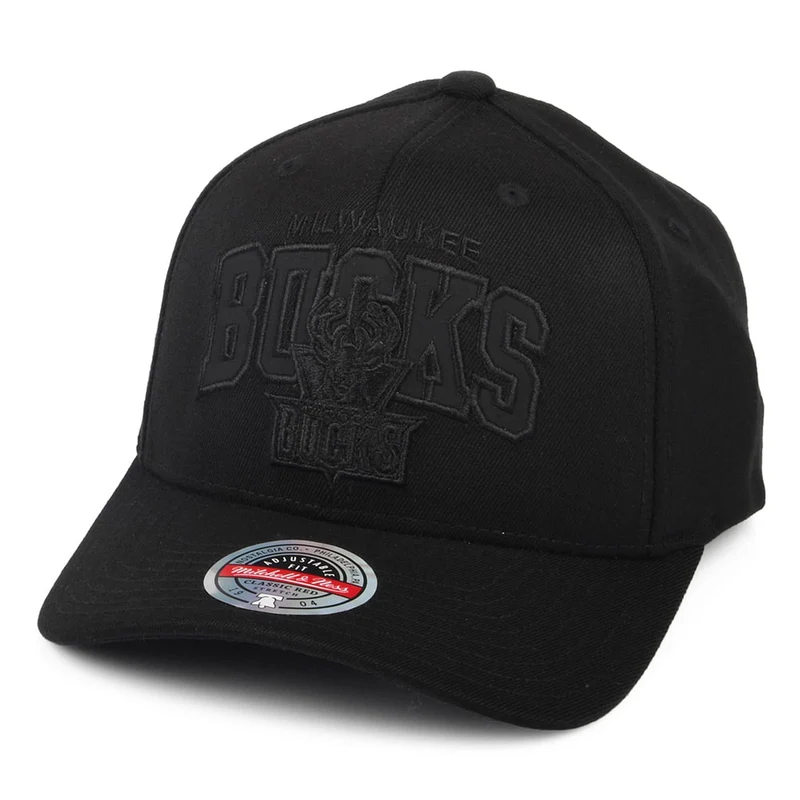 Mitchell & Ness Milwaukee Bucks Snapback Cap - NBA Black Out Arch Redline - Schwarz