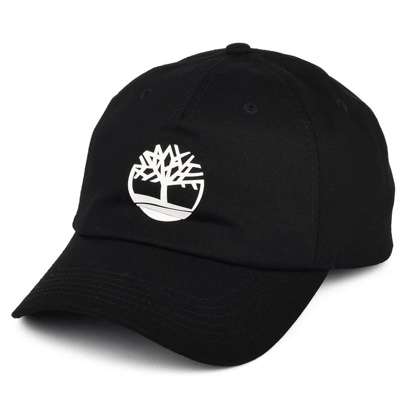 Timberland Gummi Logo Snapback Cap - Schwarz