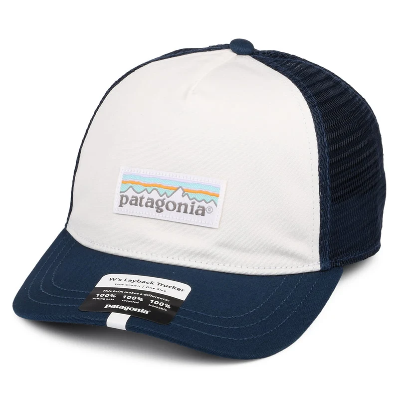 Patagonia Damen Pastell P-6 Label Layback Trucker Cap - Weiß-Blau