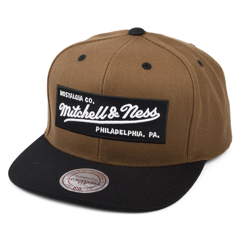 Mitchell & Ness Box Logo Snapback Cap - Hellbraun-Schwarz