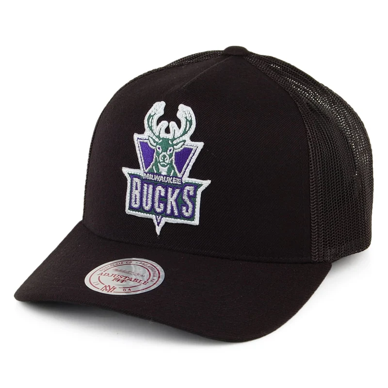 Mitchell & Ness Milwaukee Bucks Trucker Cap - Team Logo - Schwarz