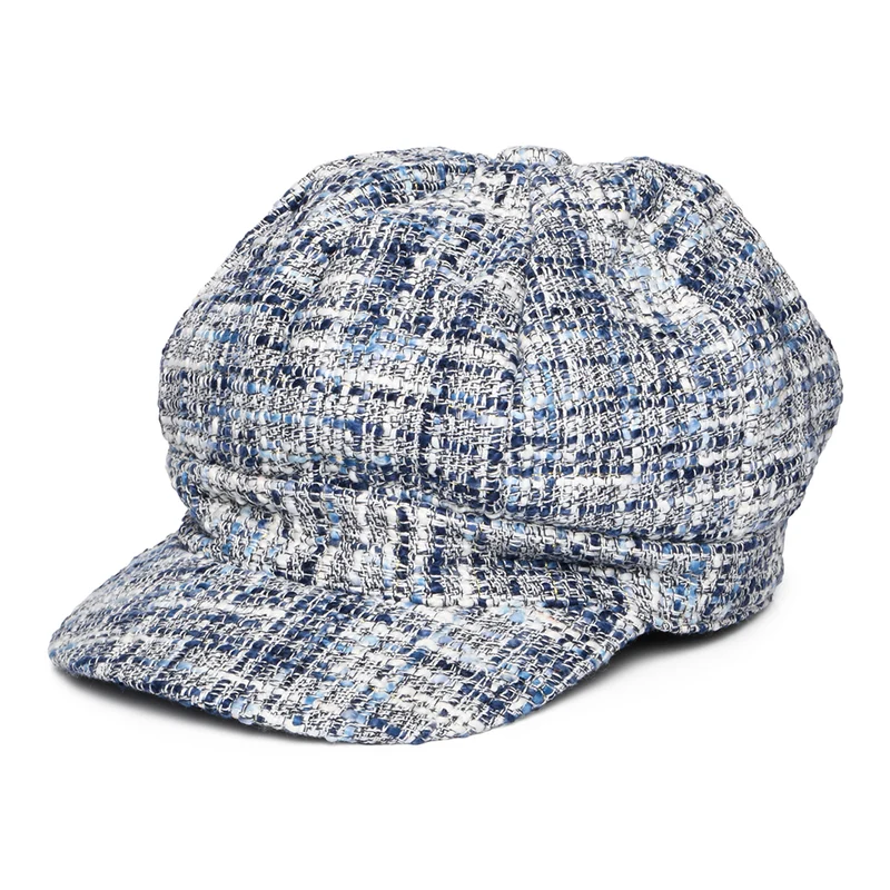 Whiteley Bakerboy Ballonmütze Tweed - Blau