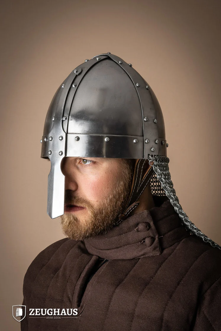 Nasal Spangenhelm mit Kettenbrünne 1,6mm Poliert