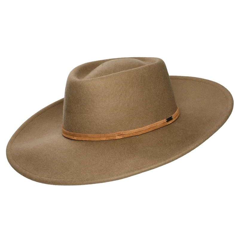 Brixton Brenton Convertabrim Rancher Fedora Hut aus Wollfilz - Hellbraun