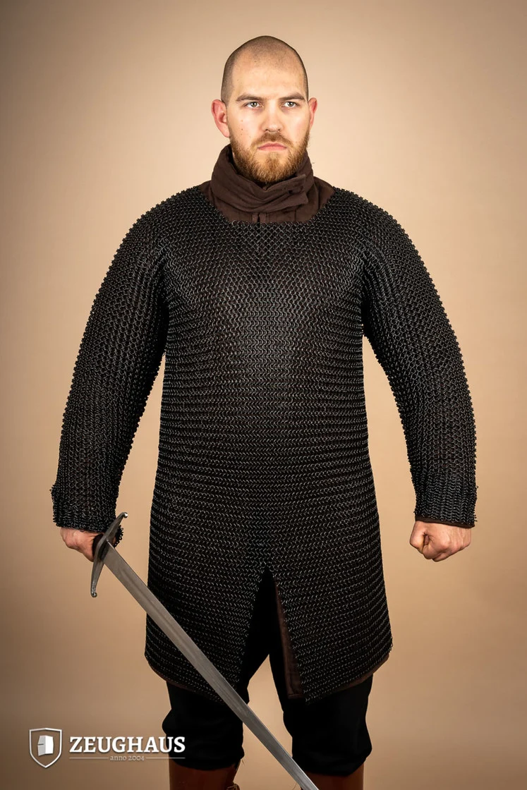 Kettenhemd Hauberk Rundring 10mm Brüniert