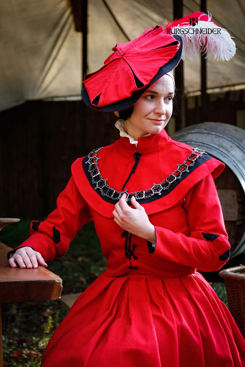 Landsknecht Kragen Flora Rot/Schwarz