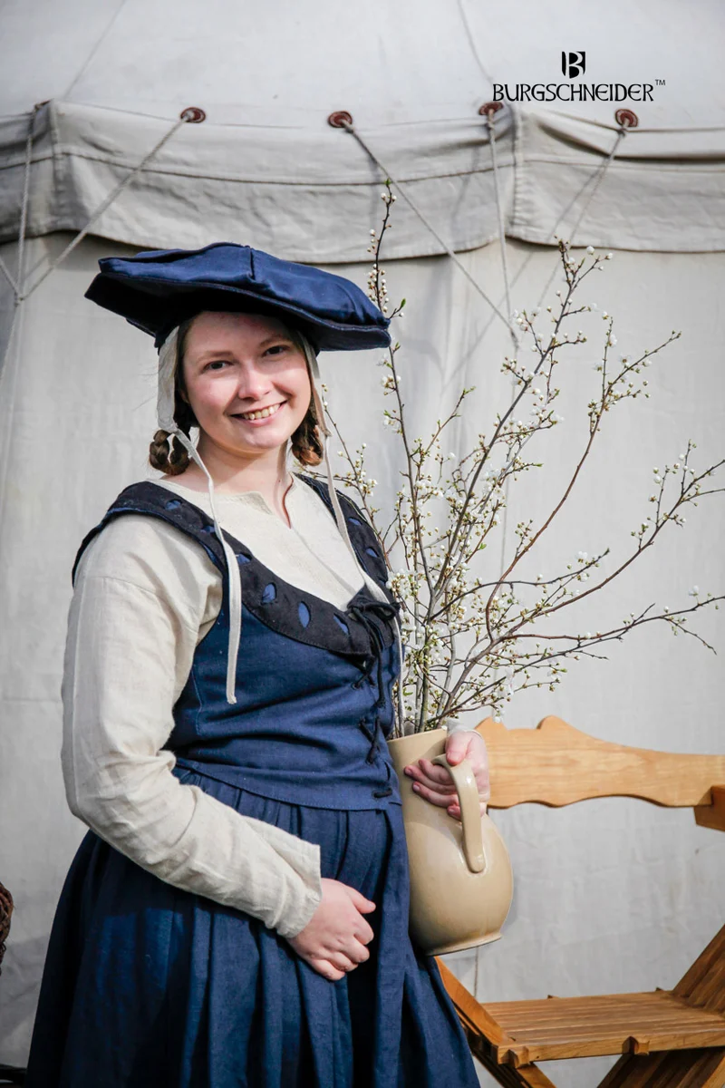 Landsknecht Mieder Flora Blau/Schwarz