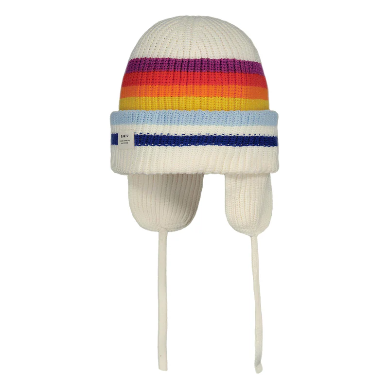 Barts Falcony Beanie Mütze mit Ohrenklappen - Cremefarben-Multi