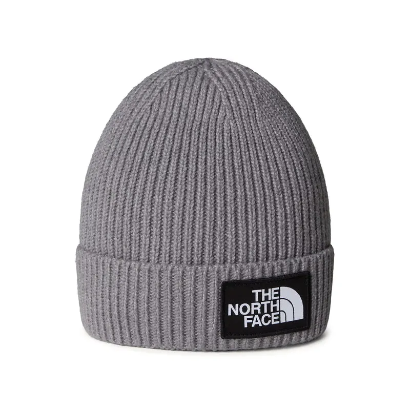 The North Face Kinder TNF Box Logo Cuffed mit Umschlag Beanie Mütze - Mittelgrau