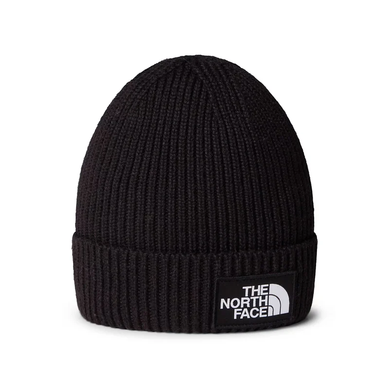The North Face Kinder TNF Box Logo Cuffed mit Umschlag Beanie Mütze - Schwarz