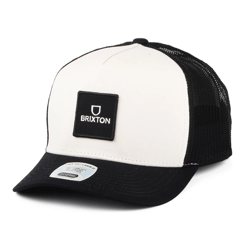 Brixton Alpha Block NetPlus MP Trucker Cap - Cremeweiß-Schwarz