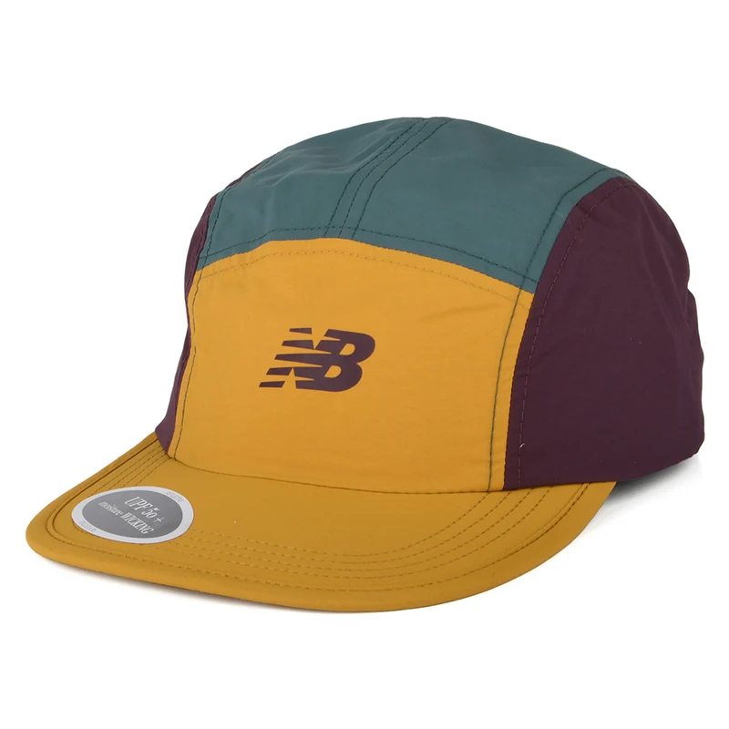 New Balance Everyday Recycled 5 Paneelen Cap - Senfgelb-Fichtengrün-Pflaume