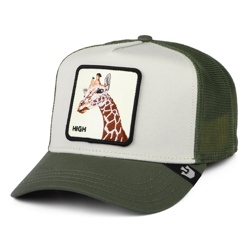 Goorin V2 High Trucker Cap - Olivgrün-Weiß
